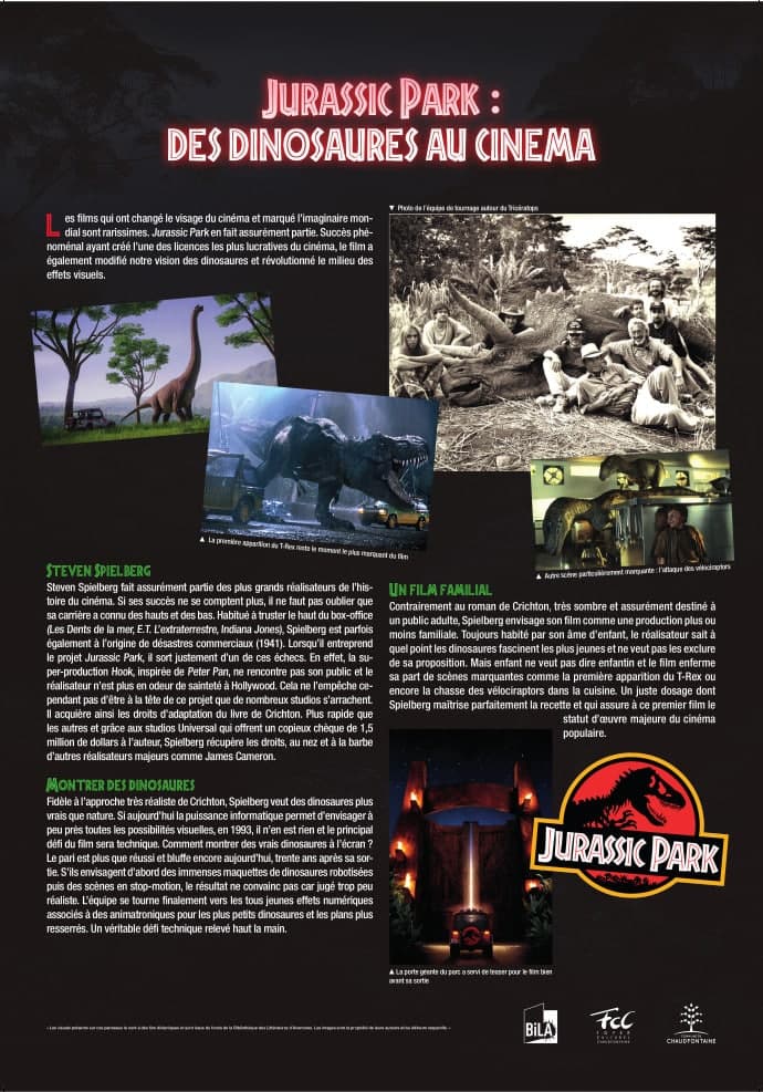 Jurrasic Park : les dinosaures, de la littérature aux écrans